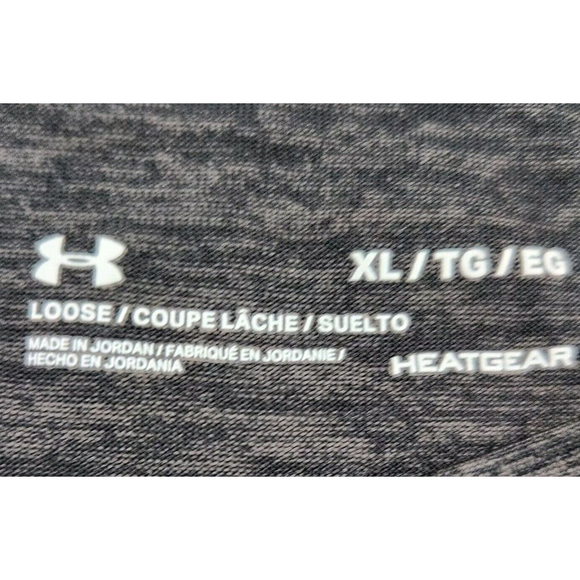Under Armour Heat Gear Mens Shirt Loose Fit Gray Short Sleeve XL Logo Graphic - Picture 4 of 6